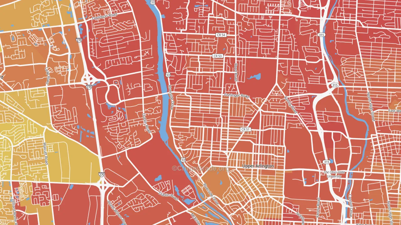 43221, OH Map of Drug-Related Crime Rates