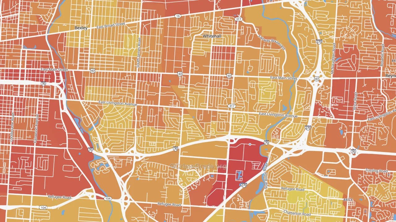 43227, OH Map of Drug-Related Crime Rates