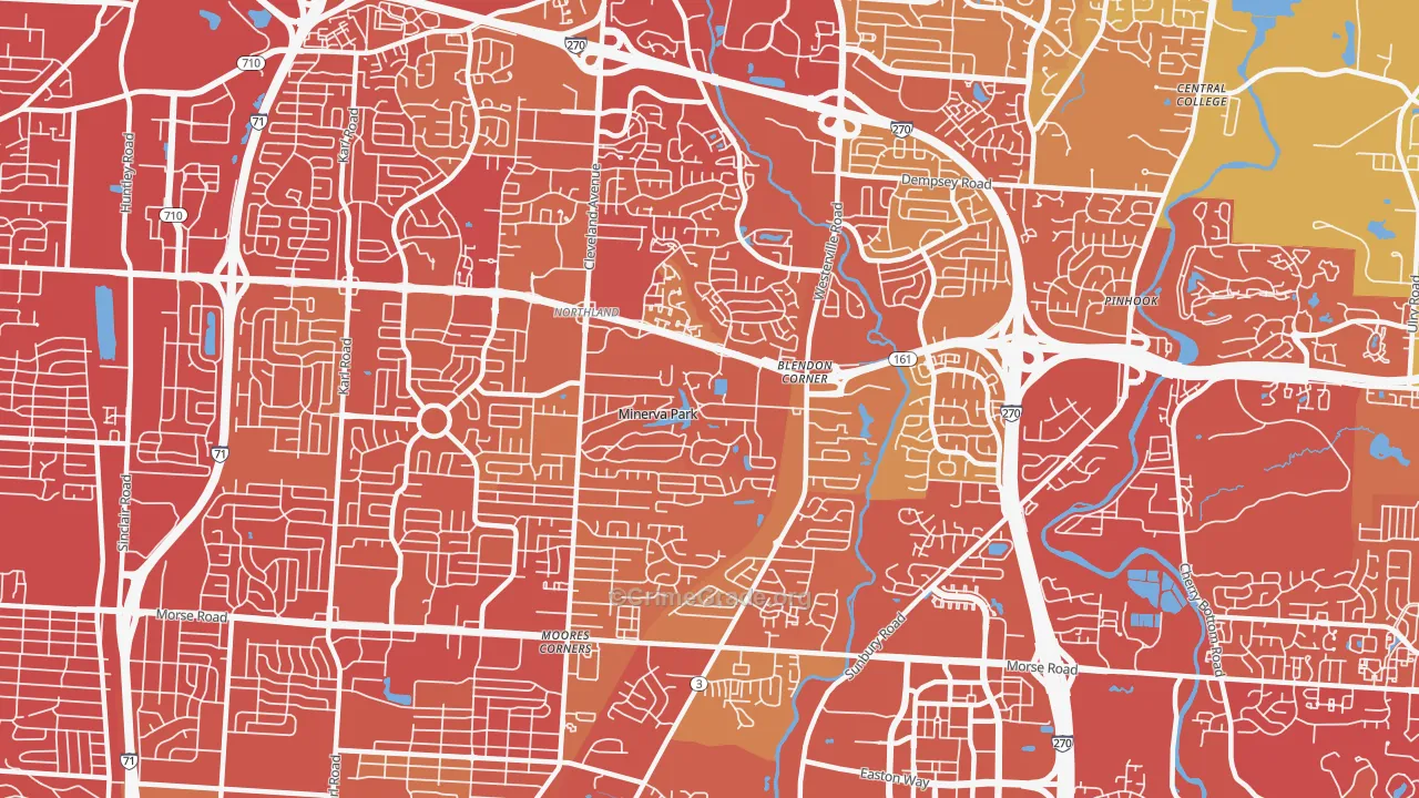 43231, OH Map of Drug-Related Crime Rates