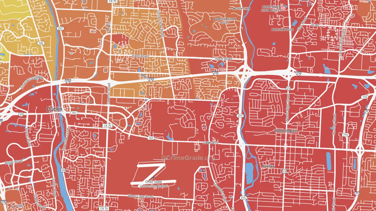 43235, OH Map of Drug-Related Crime Rates