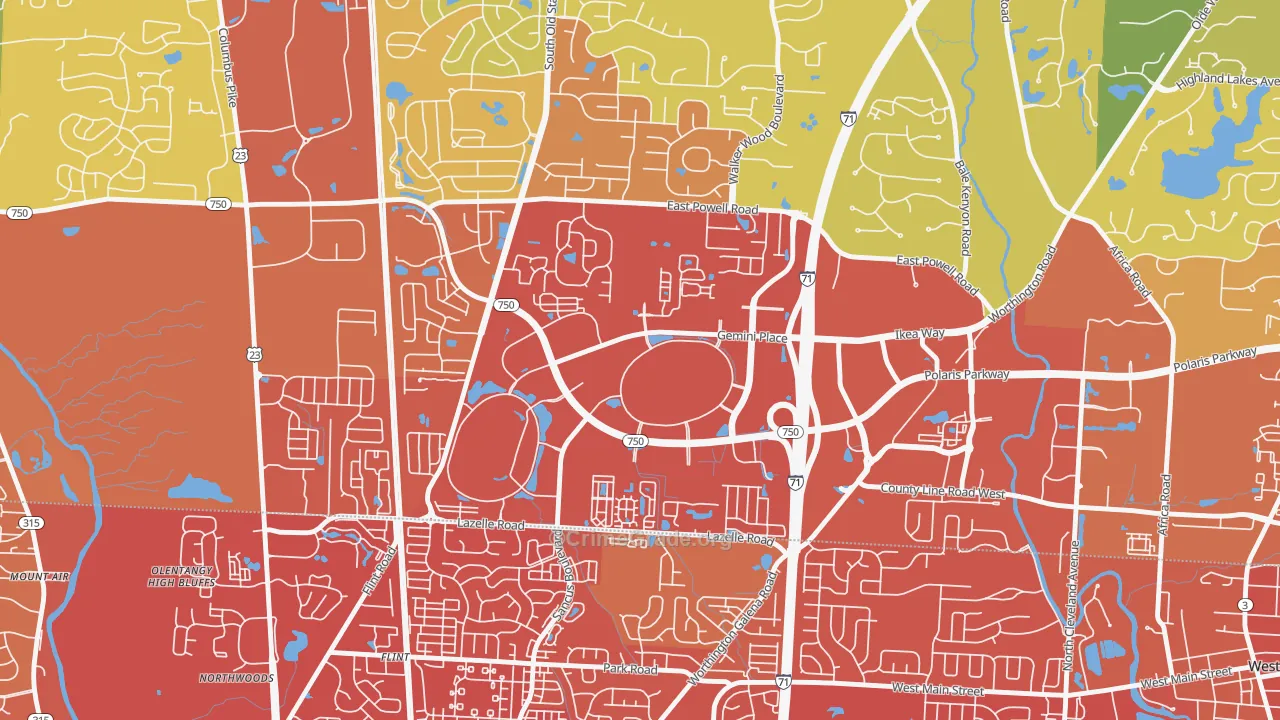 43240, OH Map of Drug-Related Crime Rates