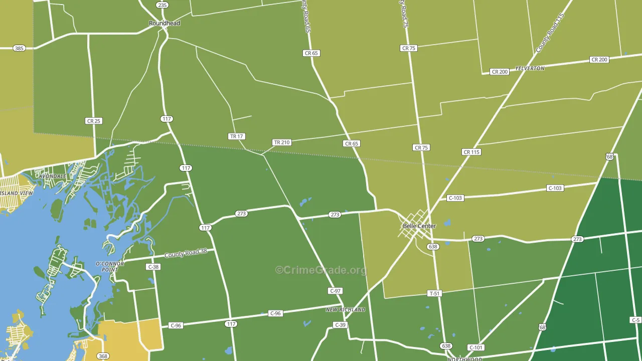 43310, OH Map of Drug-Related Crime Rates