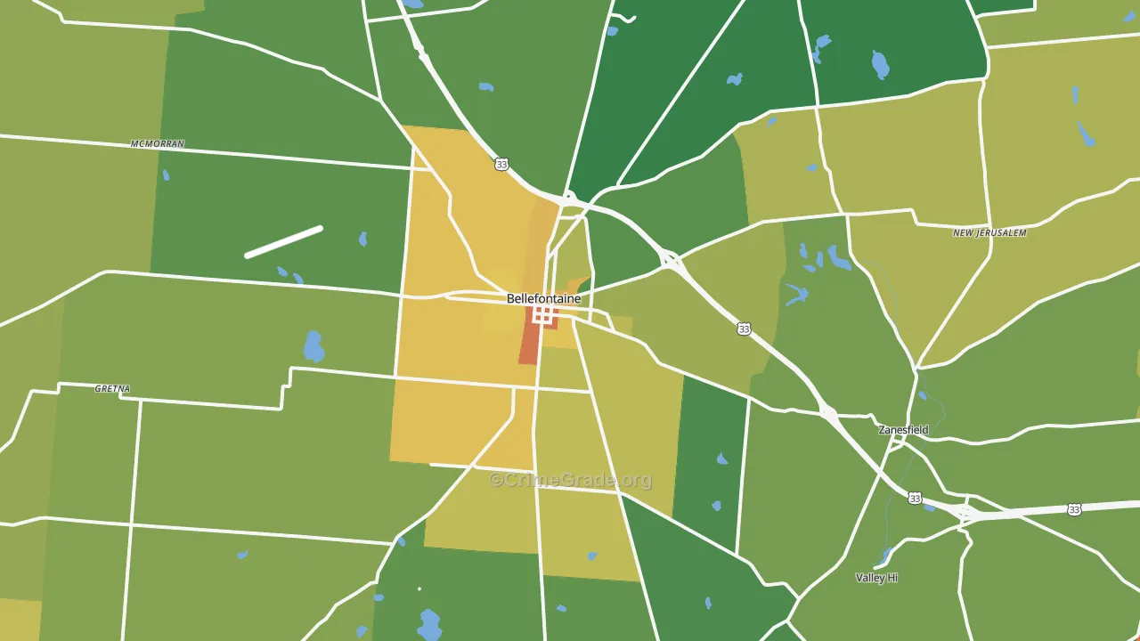 43311, OH Map of Drug-Related Crime Rates