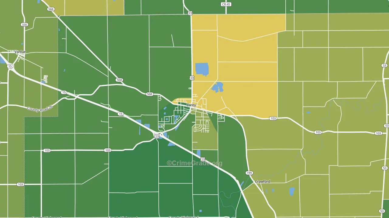 43316, OH Map of Drug-Related Crime Rates