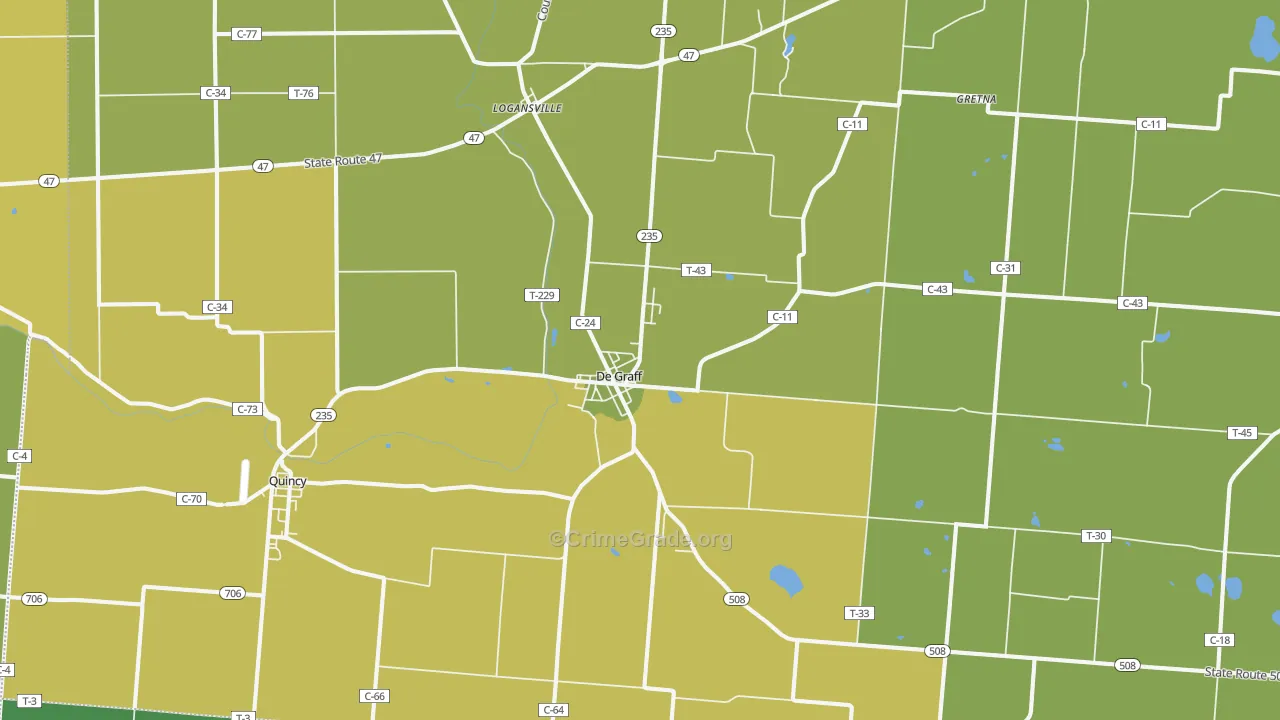 43318, OH Map of Drug-Related Crime Rates