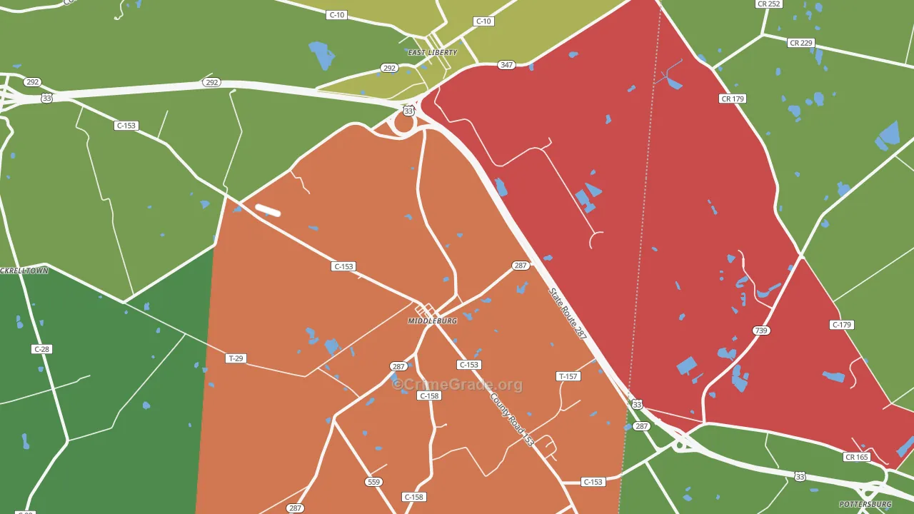 43319, OH Map of Drug-Related Crime Rates