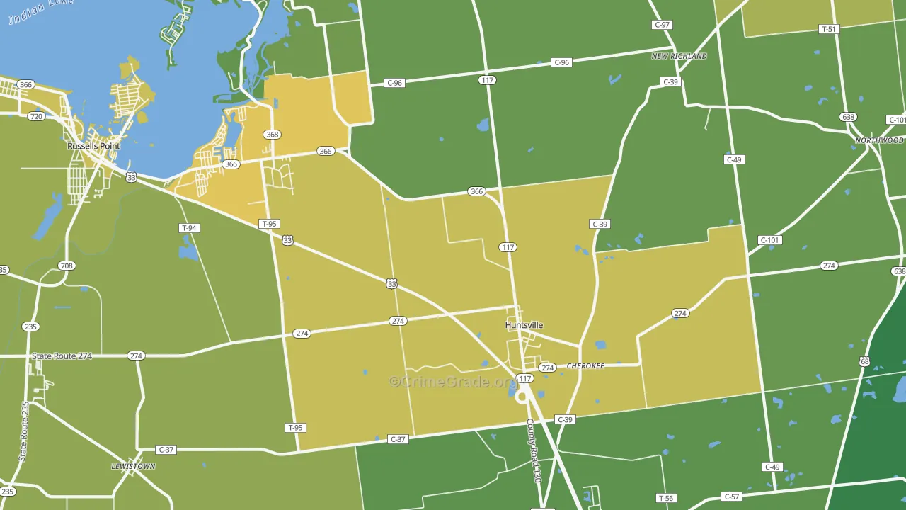 43324, OH Map of Drug-Related Crime Rates
