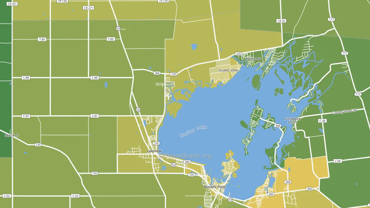 43331, OH Map of Drug-Related Crime Rates