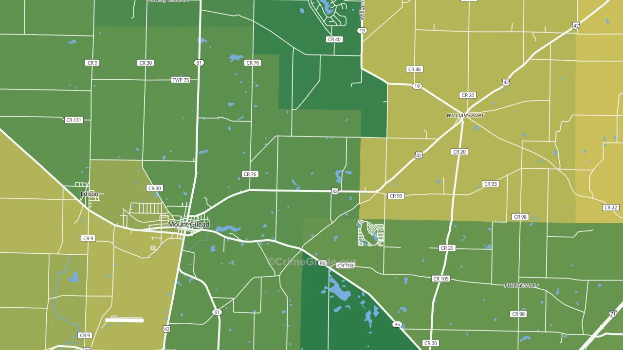 43338, OH Map of Drug-Related Crime Rates