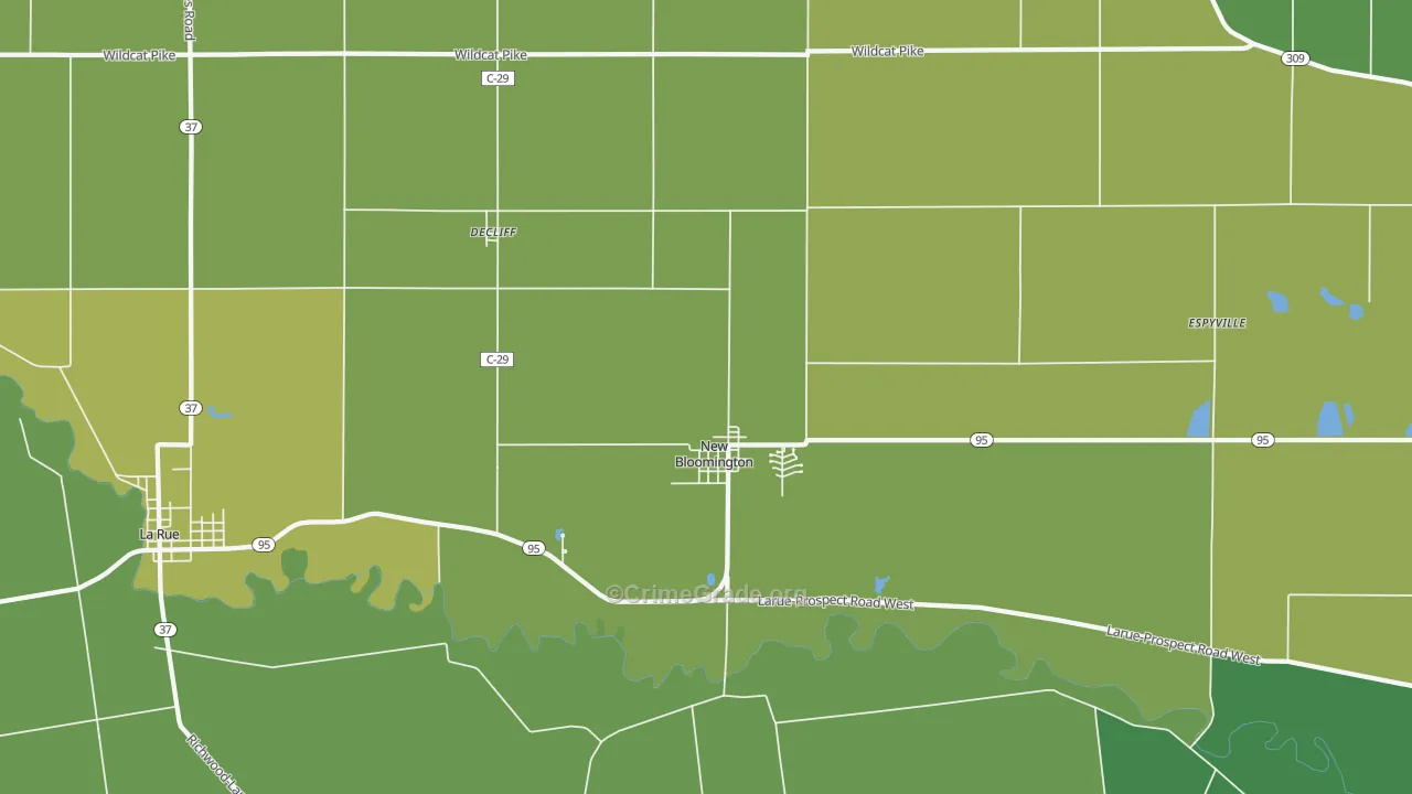 43341, OH Map of Drug-Related Crime Rates