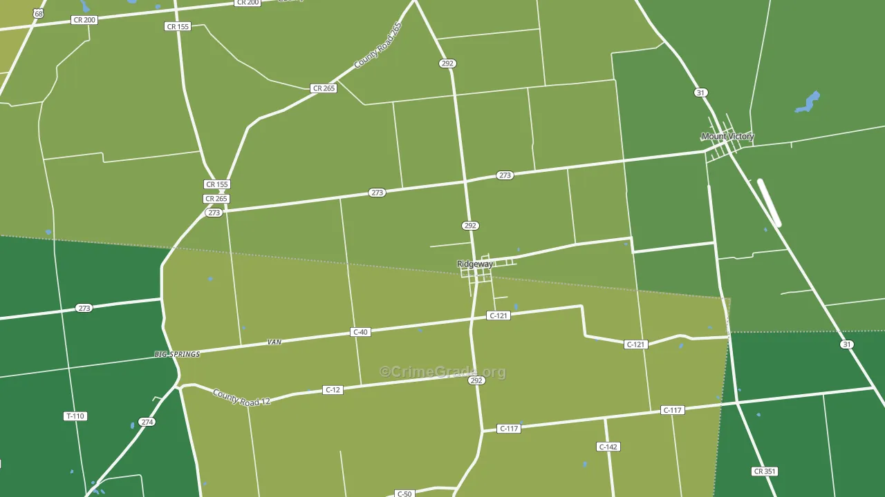 43345, OH Map of Drug-Related Crime Rates