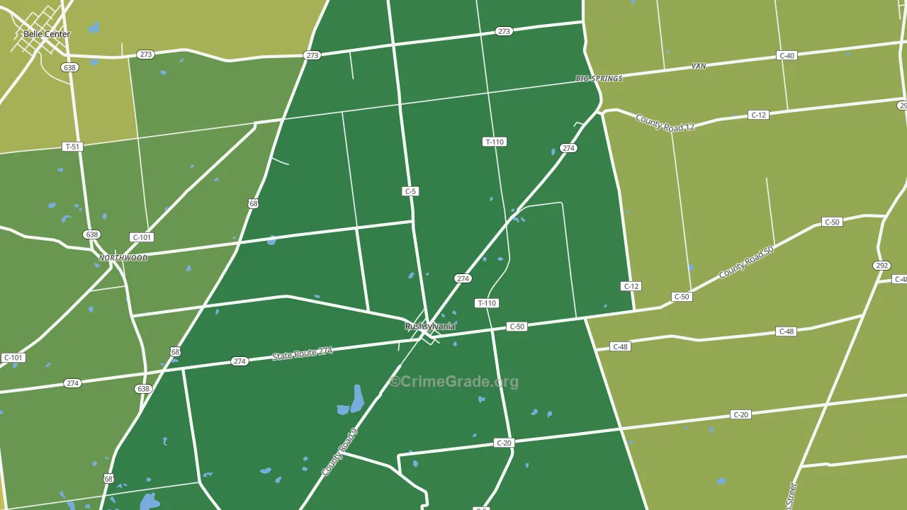 43347, OH Map of Drug-Related Crime Rates