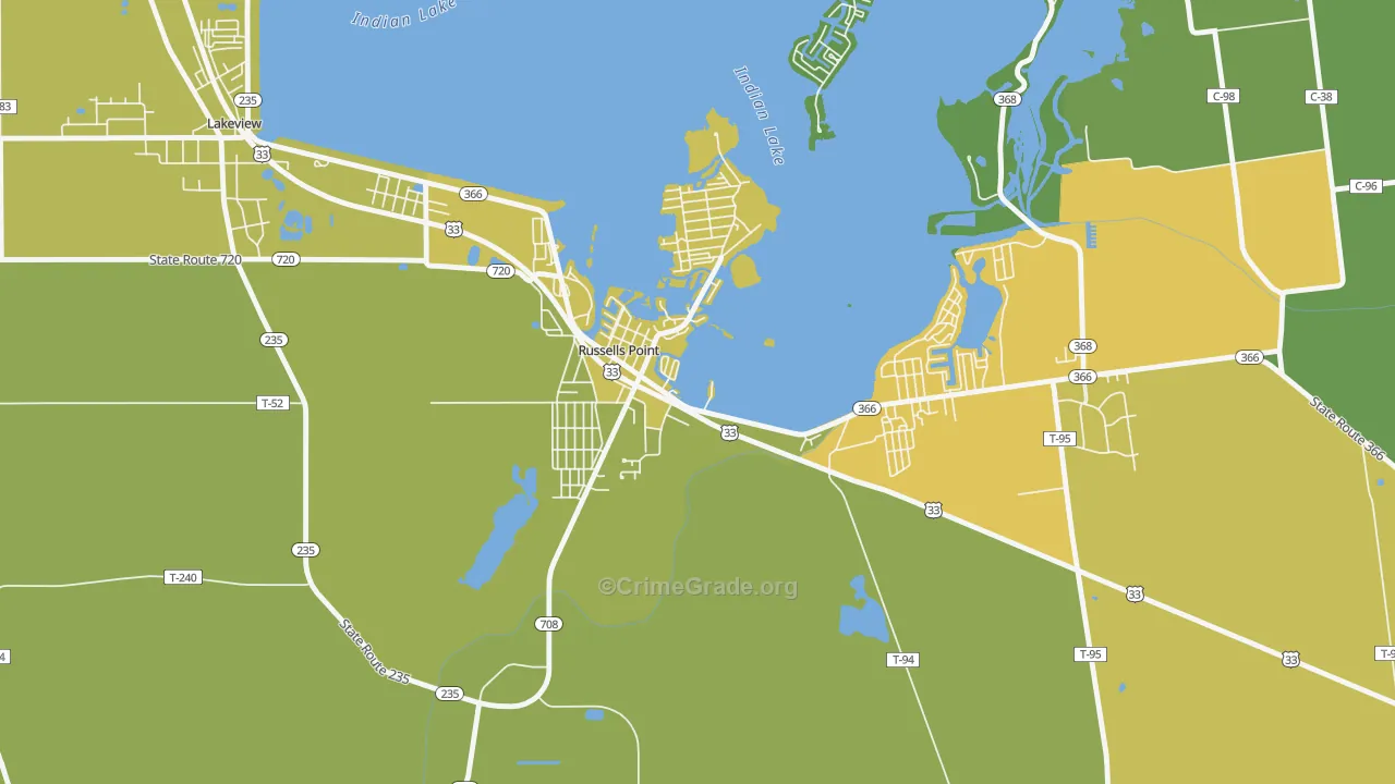 43348, OH Map of Drug-Related Crime Rates