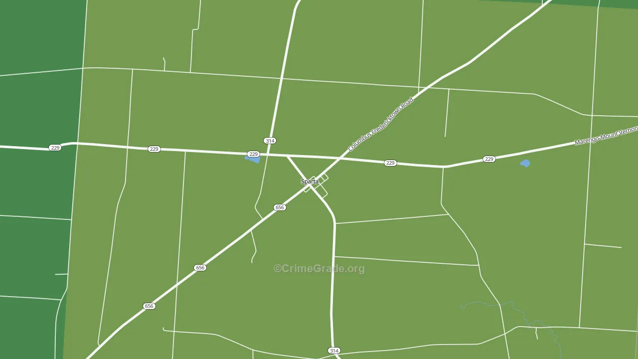43350, OH Map of Drug-Related Crime Rates
