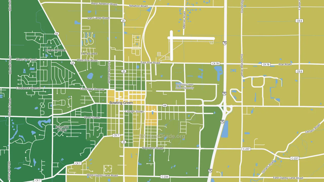 43403, OH Map of Drug-Related Crime Rates