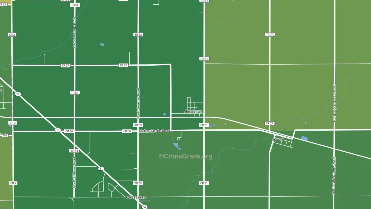 43408, OH Map of Drug-Related Crime Rates