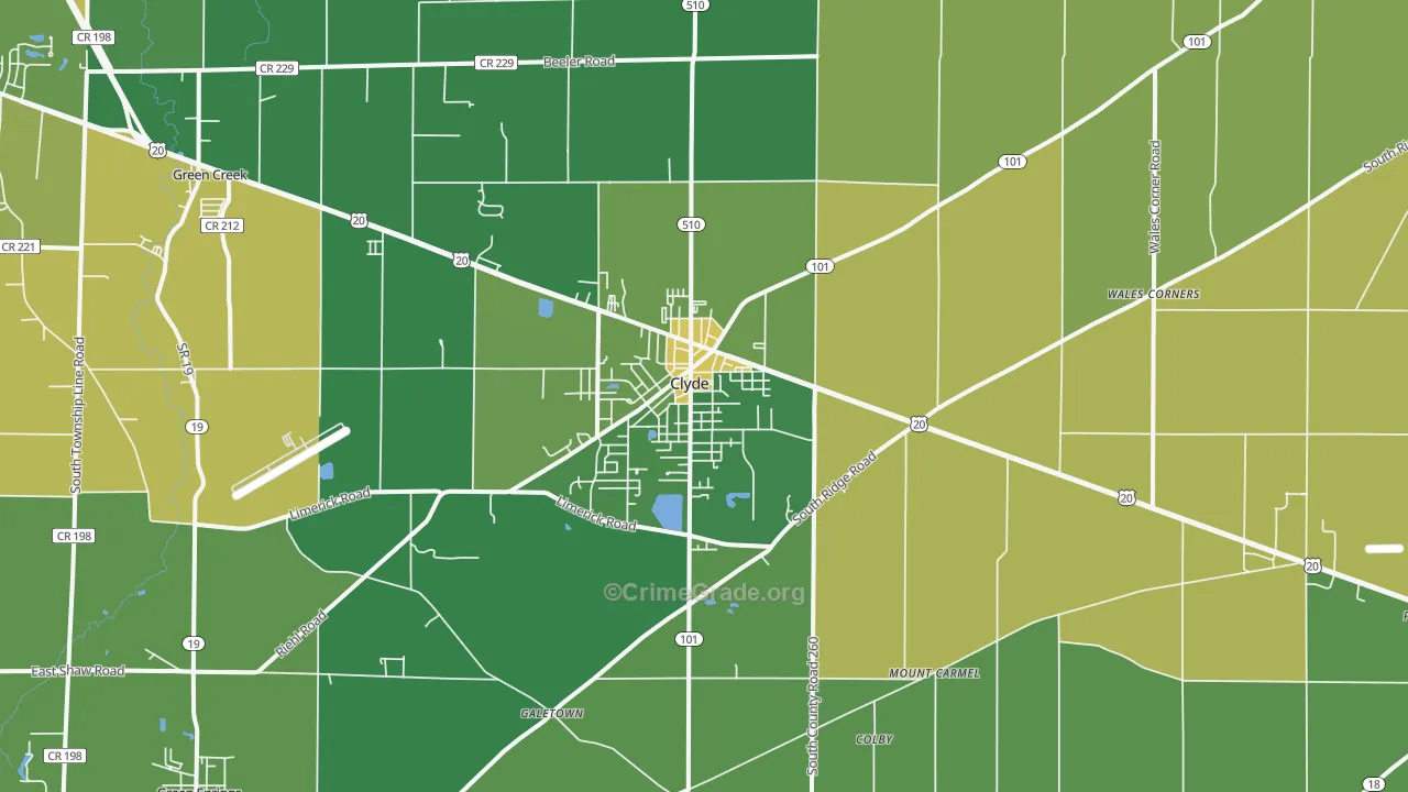 43410, OH Map of Drug-Related Crime Rates