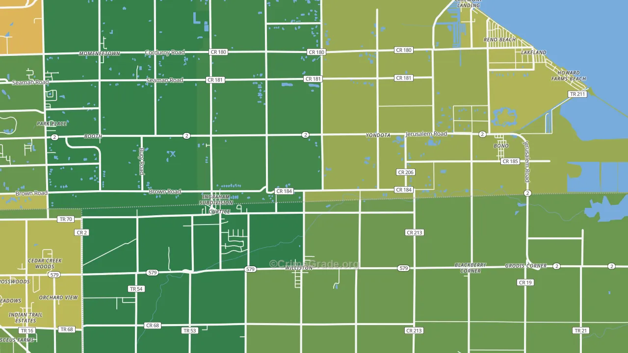 43412, OH Map of Drug-Related Crime Rates