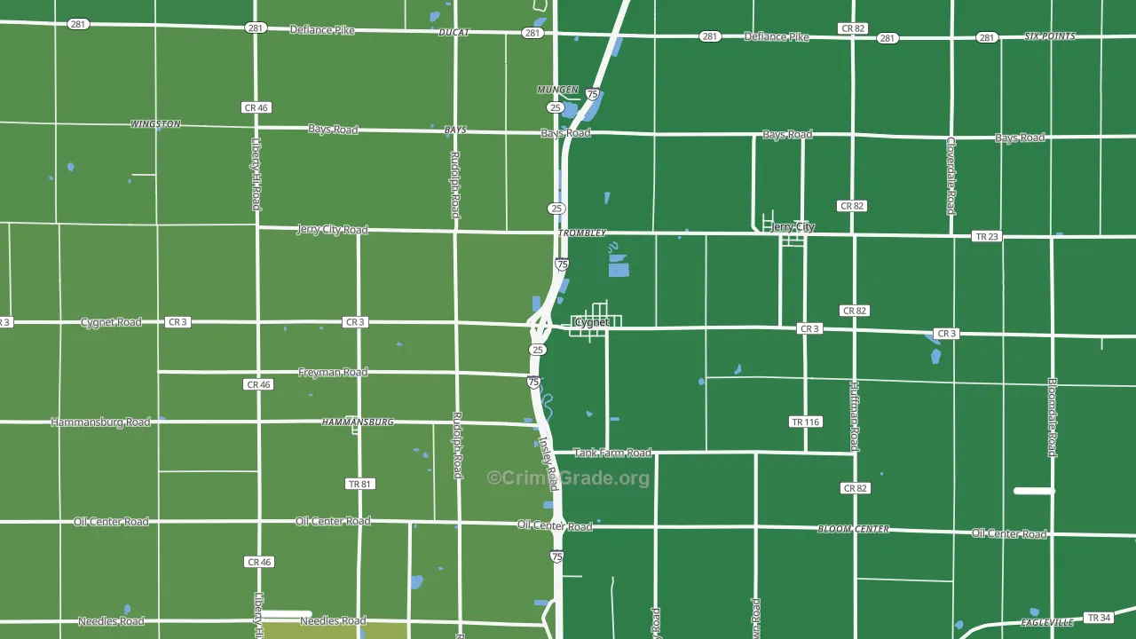 43413, OH Map of Drug-Related Crime Rates