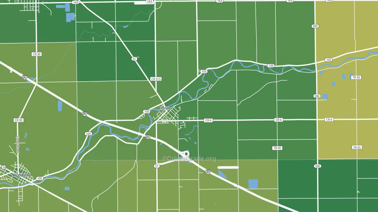43416, OH Map of Drug-Related Crime Rates