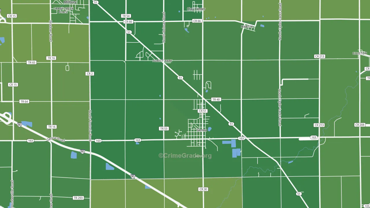 43430, OH Map of Drug-Related Crime Rates