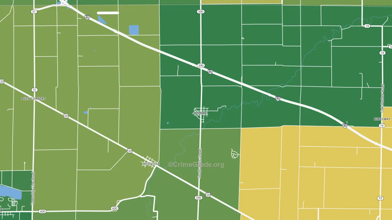 43442, OH Map of Drug-Related Crime Rates