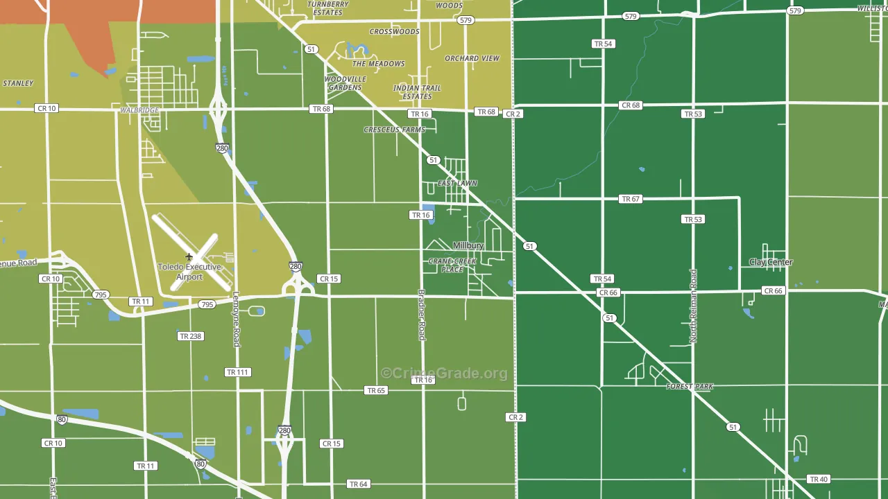 43447, OH Map of Drug-Related Crime Rates