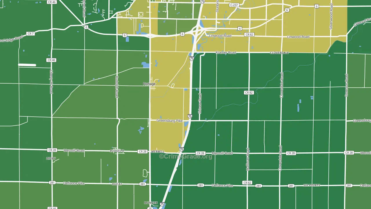 43451, OH Map of Drug-Related Crime Rates