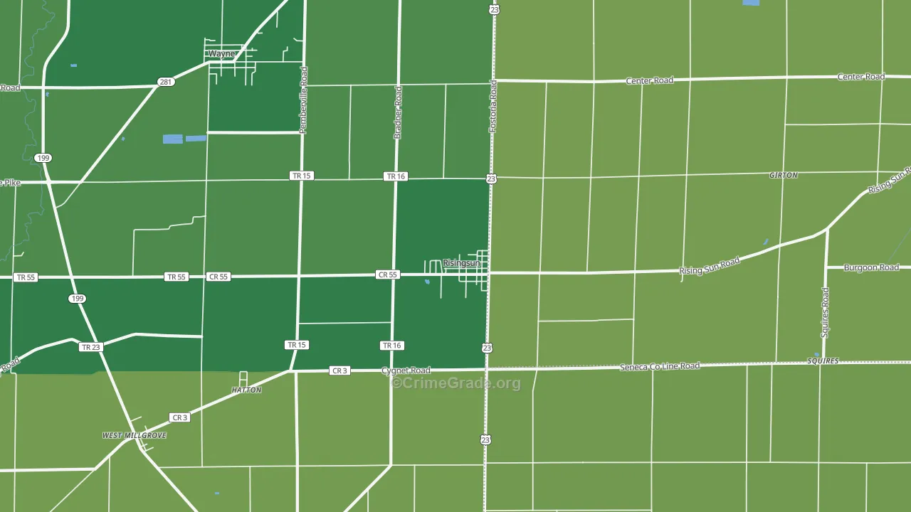 43457, OH Map of Drug-Related Crime Rates