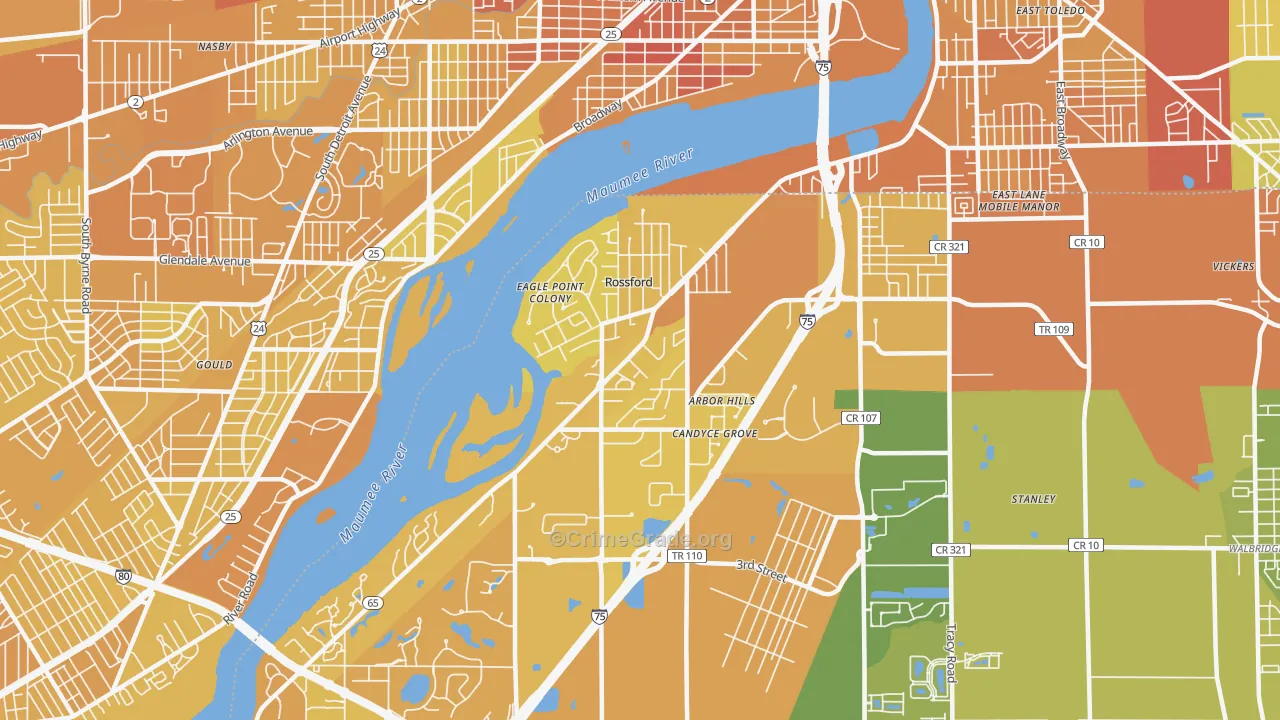 43460, OH Map of Drug-Related Crime Rates