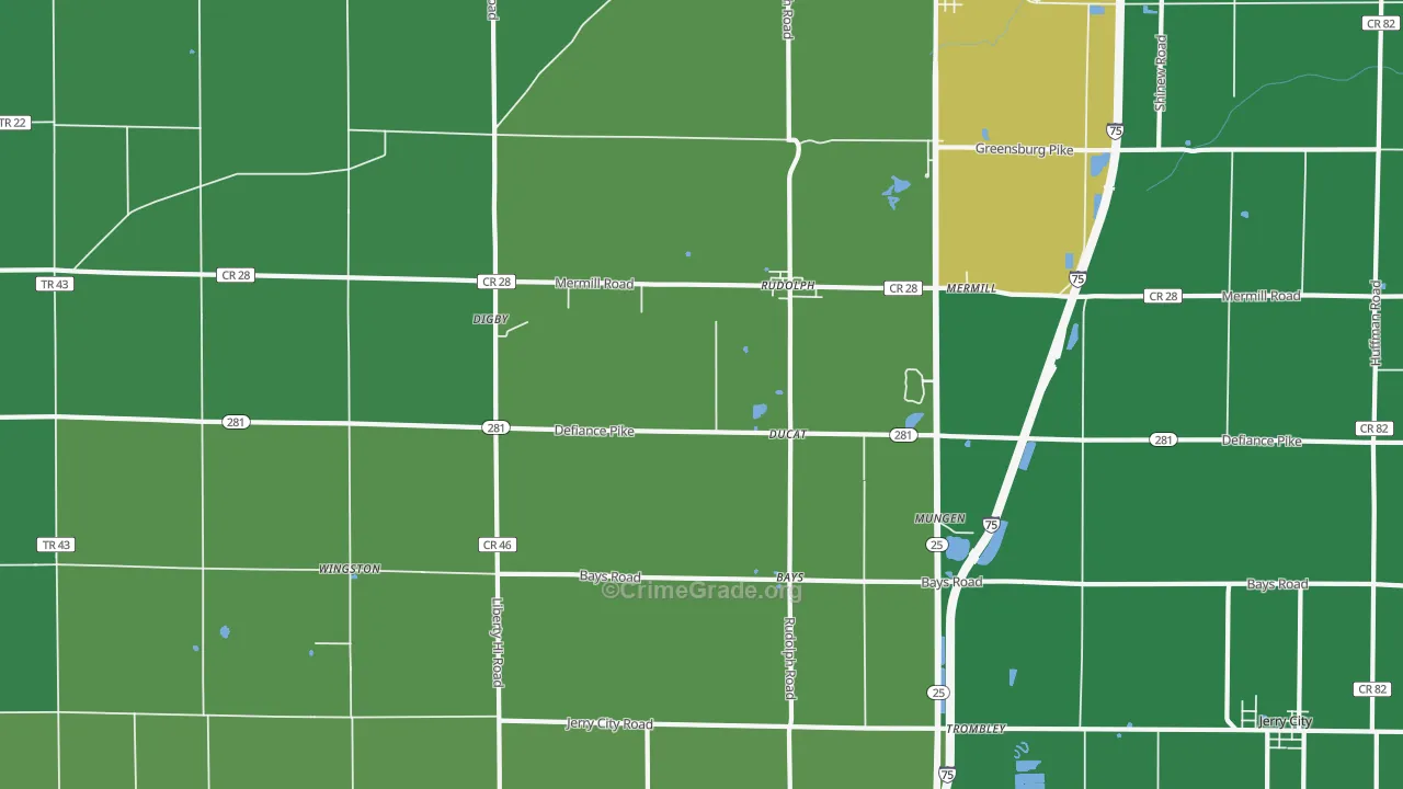 43462, OH Map of Drug-Related Crime Rates