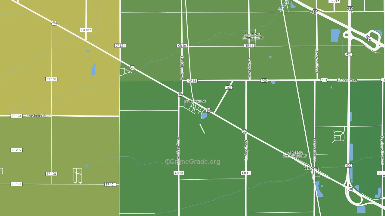 43463, OH Map of Drug-Related Crime Rates