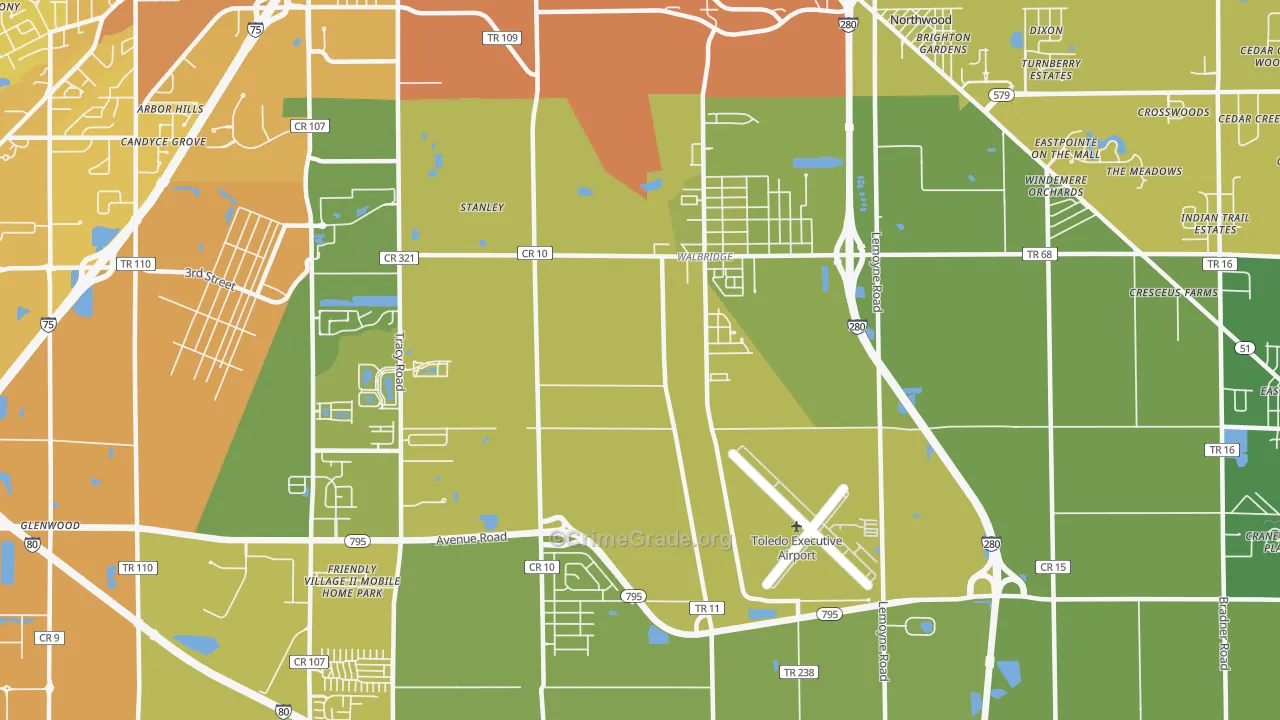 43465, OH Map of Drug-Related Crime Rates