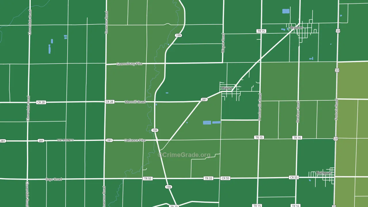 43466, OH Map of Drug-Related Crime Rates