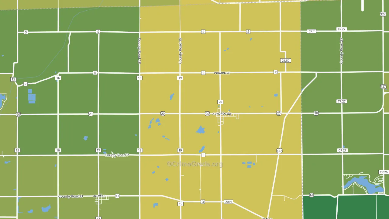 43501, OH Map of Drug-Related Crime Rates