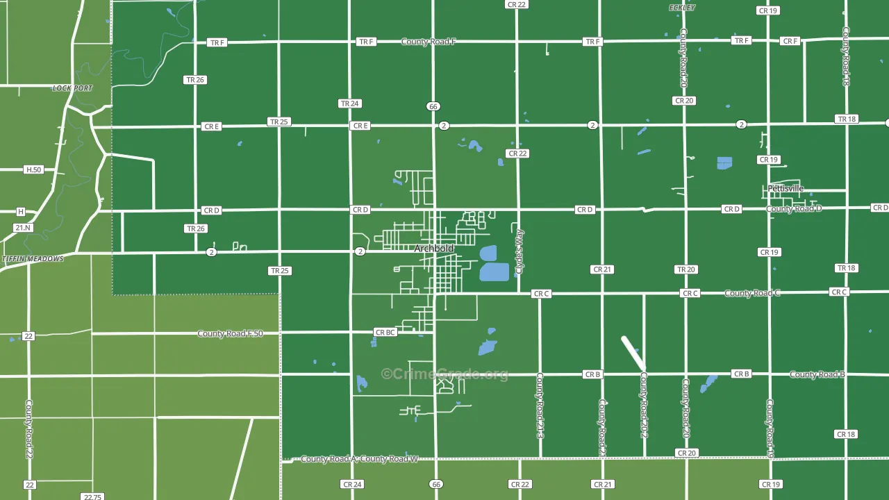 43502, OH Map of Drug-Related Crime Rates