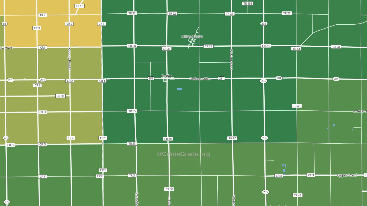 43511, OH Map of Drug-Related Crime Rates