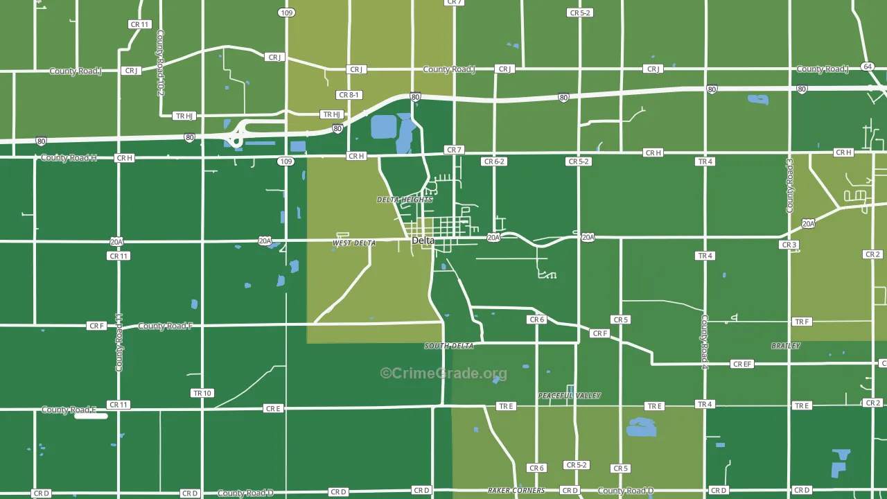 43515, OH Map of Drug-Related Crime Rates
