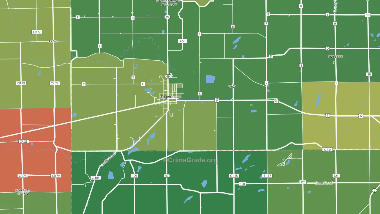 43517, OH Map of Drug-Related Crime Rates