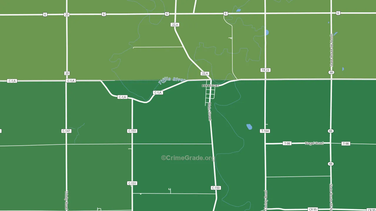 43519, OH Map of Drug-Related Crime Rates