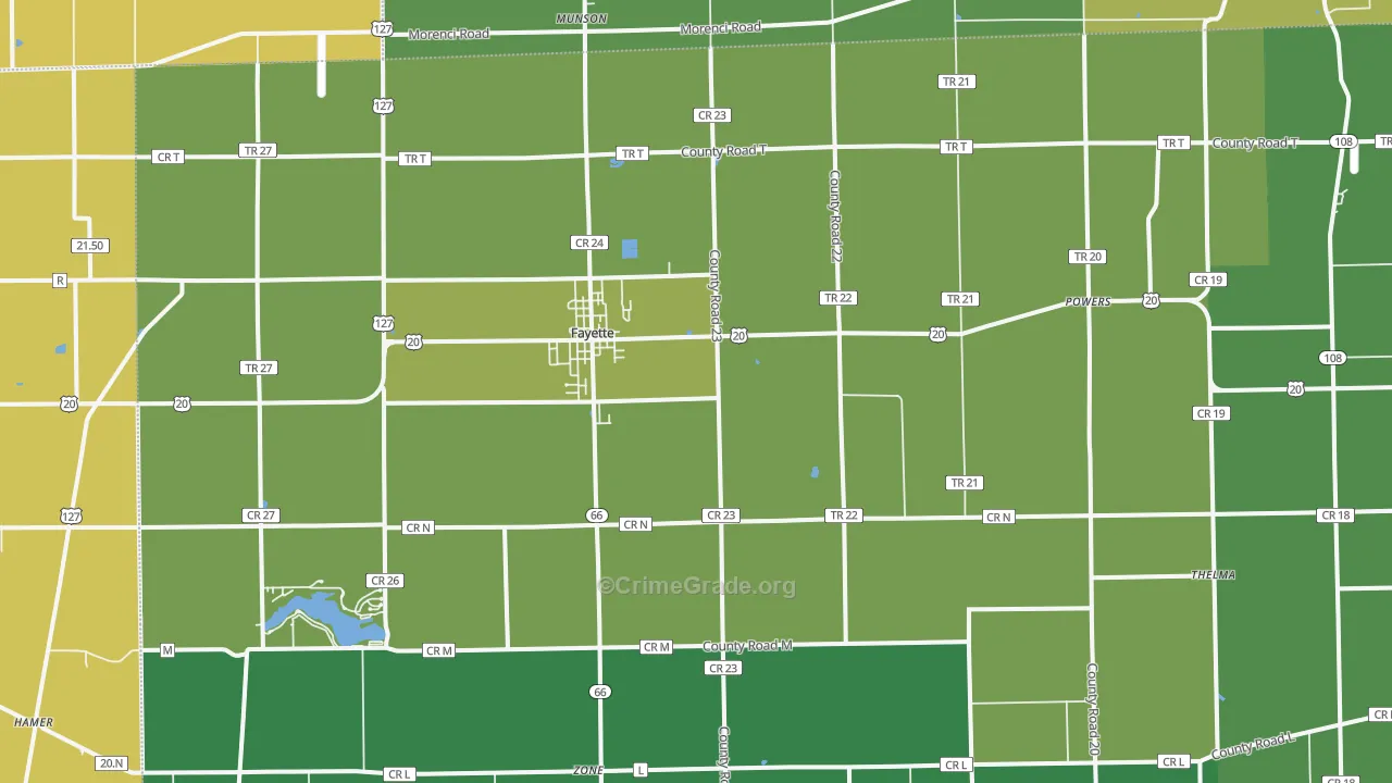43521, OH Map of Drug-Related Crime Rates