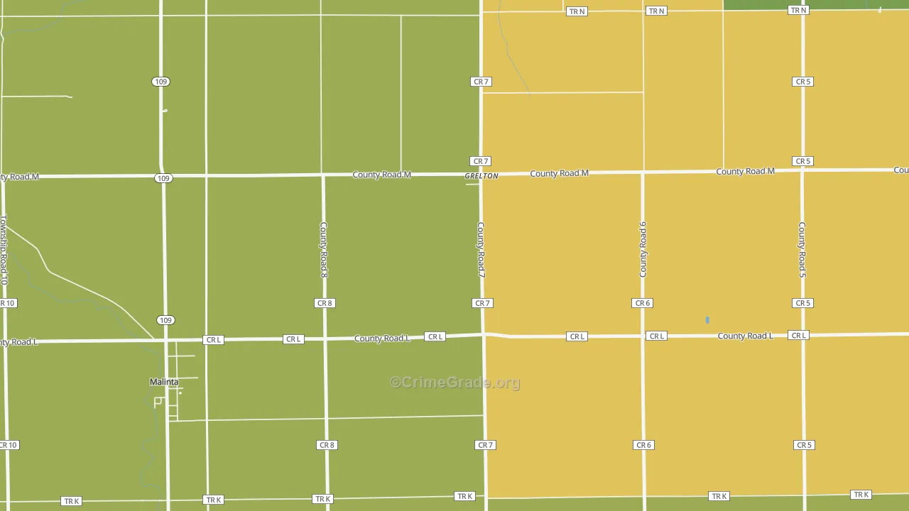43523, OH Map of Drug-Related Crime Rates