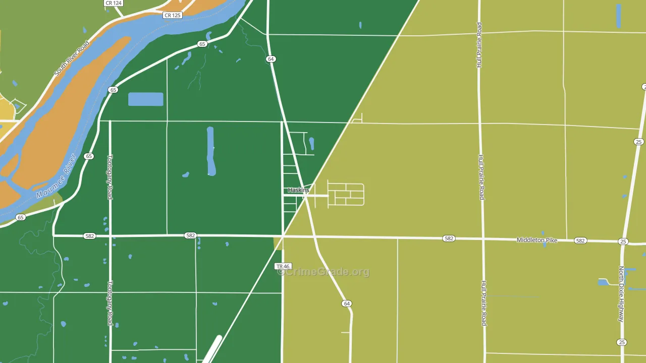 43525, OH Map of Drug-Related Crime Rates
