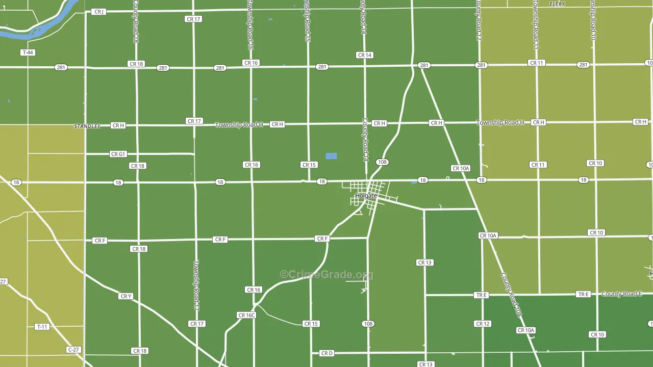 43527, OH Map of Drug-Related Crime Rates