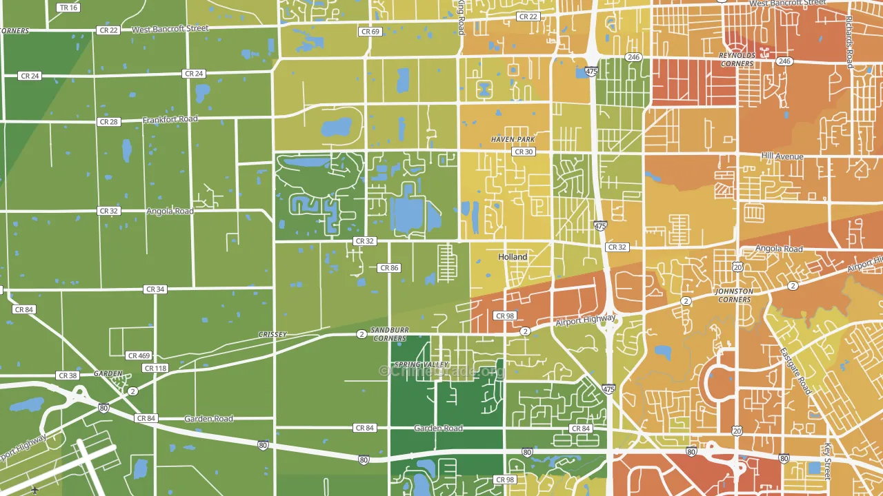 43528, OH Map of Drug-Related Crime Rates