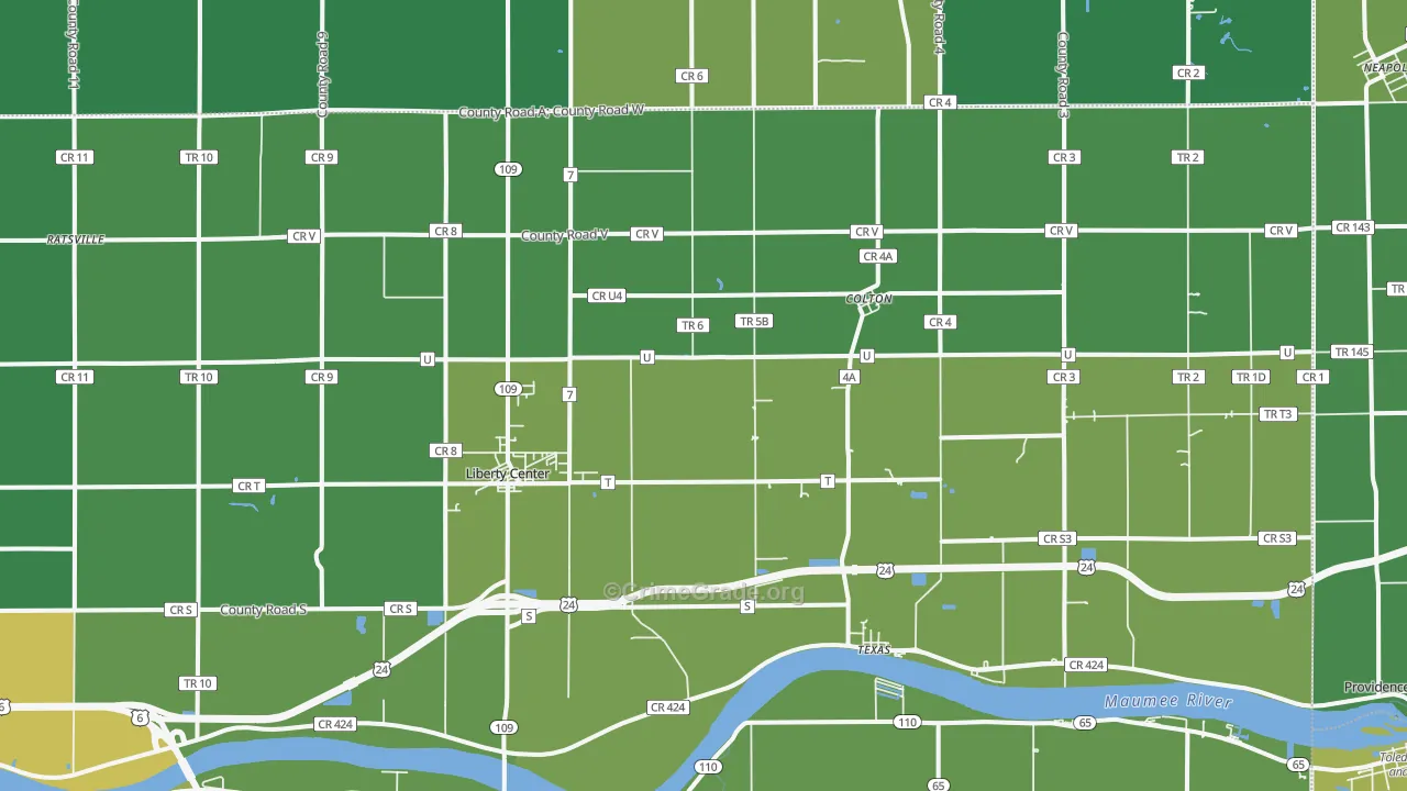 43532, OH Map of Drug-Related Crime Rates