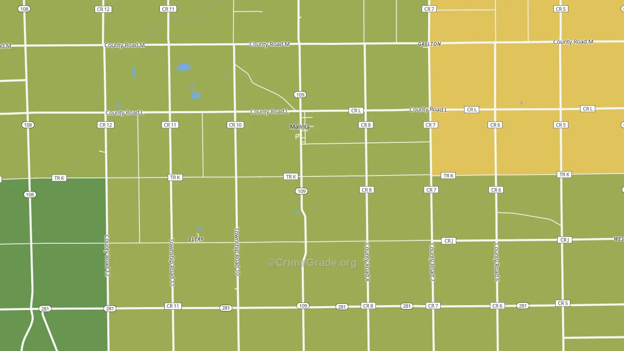 43535, OH Map of Drug-Related Crime Rates