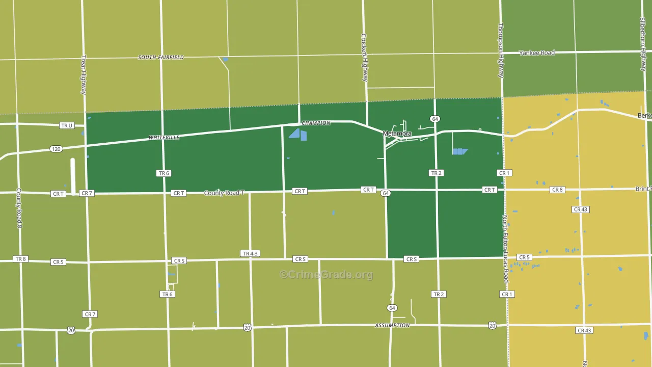 43540, OH Map of Drug-Related Crime Rates