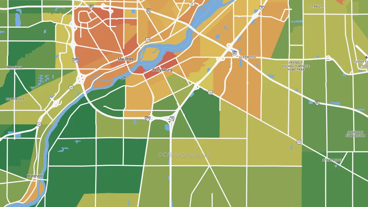 43551, OH Map of Drug-Related Crime Rates
