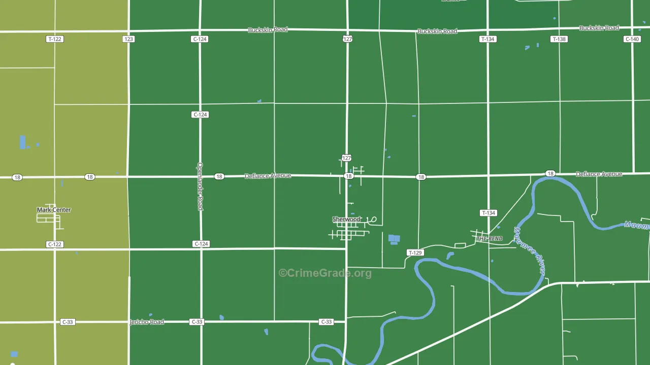 43556, OH Map of Drug-Related Crime Rates